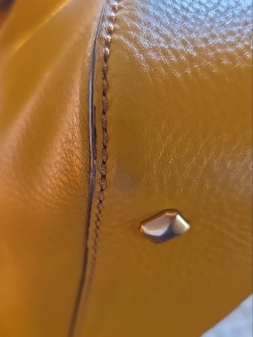 MCM Mustard Yellow Leather Shoulder Bag